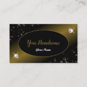 Carte De Visite Luxueux Black Gold Parties scintillant Etoiles Dia (Devant)