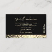 Carte De Visite Luxueux Black Gold Sparkling Parties scintillant L (Dos)