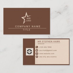 Carte De Visite Luxueux Brun Minimaliste Moderne Professionnel