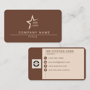 Carte De Visite Luxueux Brun Minimaliste Moderne Professionnel
