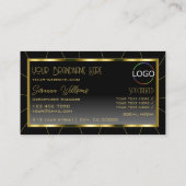 Carte De Visite Luxueux cadre or noir Gradient avec logo Luxe (Dos)