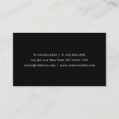 Carte De Visite Luxueux Chic Argent Noir et Blanc Ornemental (Dos)