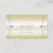 Carte De Visite Luxueux Crème Or Squiggled Bijoux et Monogramme (Devant)