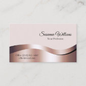 Carte De Visite Luxueux décor Rose Waved Gold avec Photo Deluxe (Devant)
