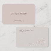 Carte De Visite Luxueux Design élégant Script Simple Modèle (Devant / Derrière)