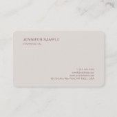 Carte De Visite Luxueux Design élégant Script Simple Modèle (Dos)
