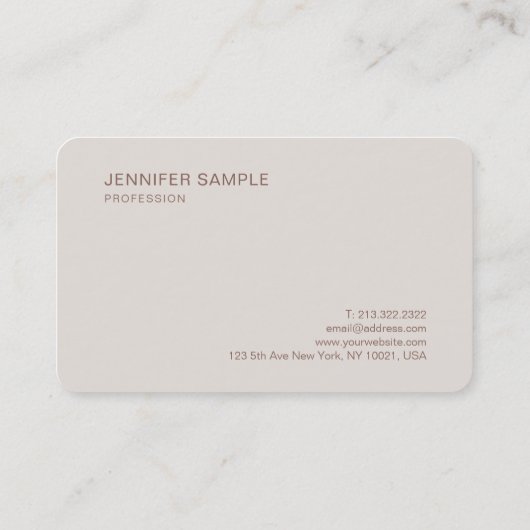 Carte De Visite Luxueux Design élégant Script Simple Modèle (Dos)