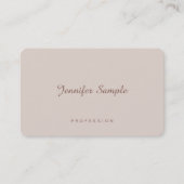 Carte De Visite Luxueux Design élégant Script Simple Modèle (Devant)
