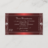 Carte De Visite Luxueux Diamants d'étincelle rouge Orné Monogramme (Dos)