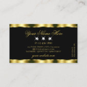 Carte De Visite Luxueux Diamants d'or noir brillant (Dos)