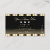 Carte De Visite Luxueux Diamants d'or noir brillant (Dos)