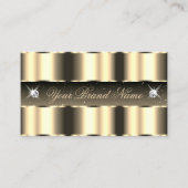 Carte De Visite Luxueux Diamants d'or noir brillant (Devant)