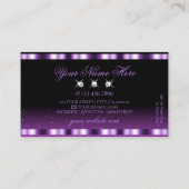 Carte De Visite Luxueux Diamants Étincelants Violets Noirs Élégant (Dos)