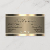 Carte De Visite Luxueux effet or avec strass chatoyants (Dos)