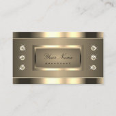 Carte De Visite Luxueux effet or avec strass chatoyants (Devant)