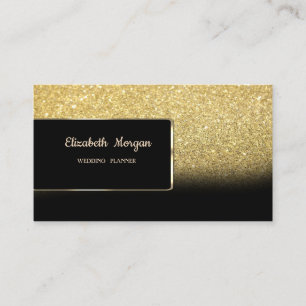 Carte De Visite Luxueux Élégant Dégradé Bokeh Paillettes Dorées