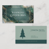 Carte De Visite Luxueux Emerald Green & Gold Agate Marble (Devant / Derrière)