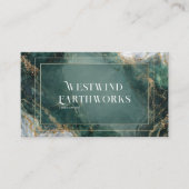 Carte De Visite Luxueux Emerald Green & Gold Agate Marble (Devant)