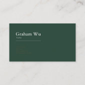 Carte De Visite Luxueux Emerald Green & Gold Foil Botanique (Dos)