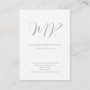 Carte De Visite Luxueux Épais Moderne Monogramme Simple Minimalist