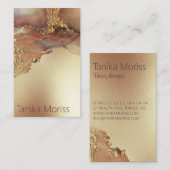 Carte De Visite Luxueux Gold Beauty Therapist (Devant / Derrière)