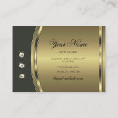 Carte De Visite Luxueux Gold Dark Grey avec diamants étincelants (Dos)