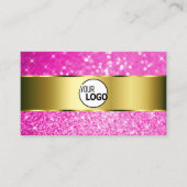 Carte De Visite Luxueux Gold Hot Rose Parties scintillant Stars aj (Devant)