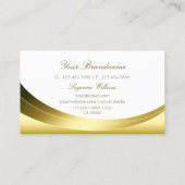 Carte De Visite Luxueux Gold White avec logo et Sparkle Diamond (Dos)