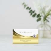 Carte De Visite Luxueux Gold White avec photo et Luxe Diamond (Debout devant)