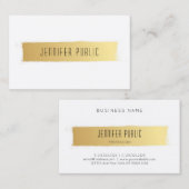 Carte De Visite Luxueux Gold White Moderne Modèle professionnel (Devant / Derrière)