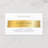 Carte De Visite Luxueux Gold White Moderne Modèle professionnel (Dos)