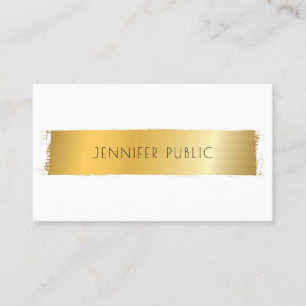 Carte De Visite Luxueux Gold White Moderne Modèle professionnel