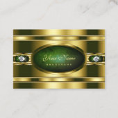 Carte De Visite Luxueux Golden avec Motifs en marbre vert foncé (Devant)