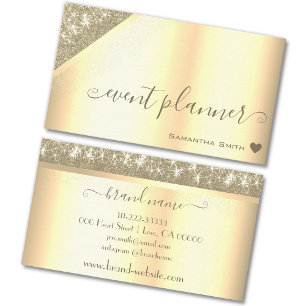 Carte De Visite Luxueux Golden Design Gold Rain Event Planner