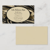 Carte De Visite Luxueux Marbre Noir et Or Spa Yoga Beauté (Devant / Derrière)