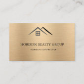 Carte De Visite Luxueux Métallurgique Or Immobilier (Devant)