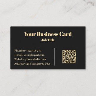Carte De Visite Luxueux Minimaliste Professionnel Noir & Or