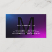 Carte De Visite Luxueux Moderne Élégant Monogramme Noir Violet  (Dos)