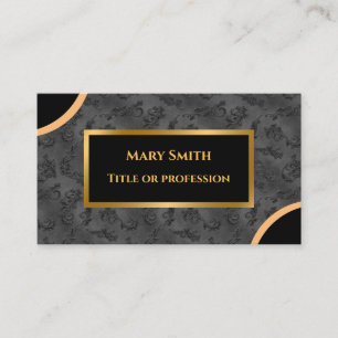Carte de visite luxueux moderne Gold Argent Damask