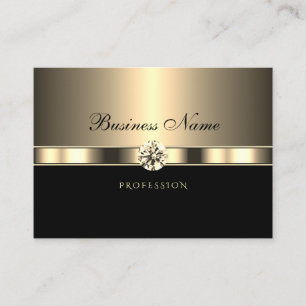 Carte De Visite Luxueux Noir d'or avec Rhinestones scintillants