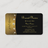 Carte De Visite Luxueux Noir et Or avec Initiales Diamants (Dos)