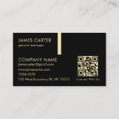 Carte De Visite Luxueux Noir & Or (Dos)