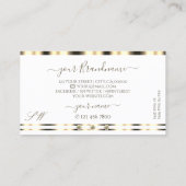 Carte De Visite Luxueux or blanc étincelant Diamants Initiales (Dos)