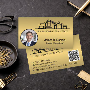 Carte De Visite Luxueux Or Cuivre Immobilier Chic Professionnel
