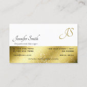 Carte De Visite Luxueux or et blanc Glittery Stars Monogramme (Dos)