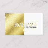 Carte De Visite Luxueux or et blanc Glittery Stars Monogramme (Devant)