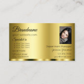 Carte De Visite Luxueux or glamour avec logo et photo (Dos)