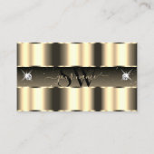 Carte De Visite Luxueux or noir brillant Diamants Monogramme (Devant)