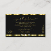 Carte De Visite Luxueux or noir brillant Diamants Monogramme (Dos)