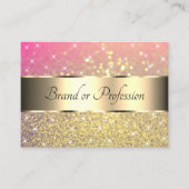 Carte De Visite Luxueux or rose violet Parties scintillant Étoiles (Devant)